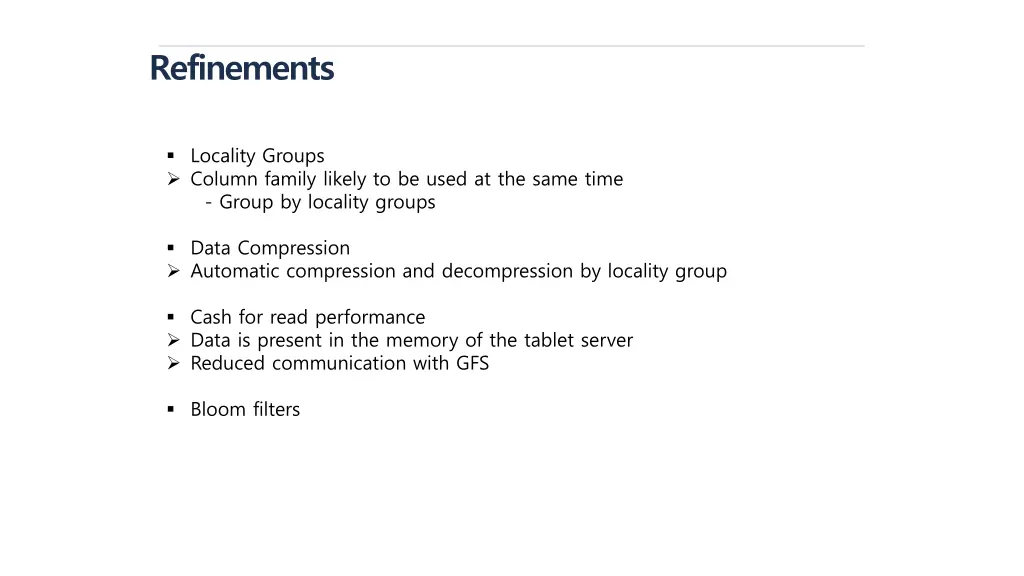 refinements