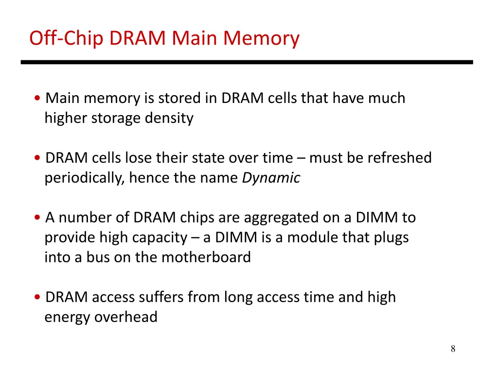 off chip dram main memory