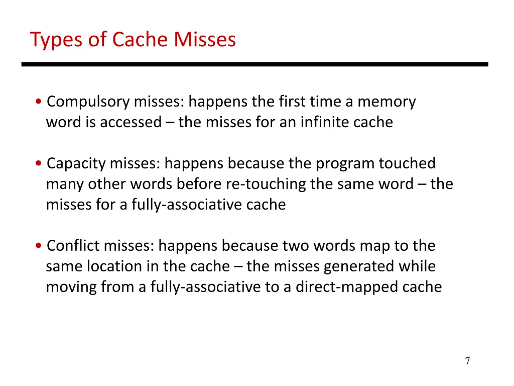 types of cache misses