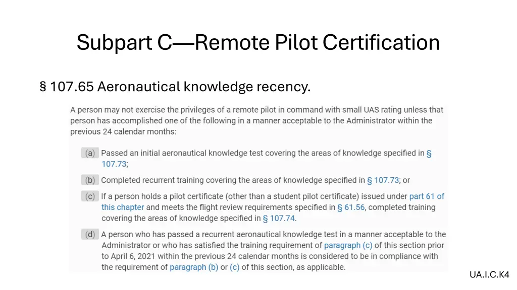 subpart c remote pilot certification 5