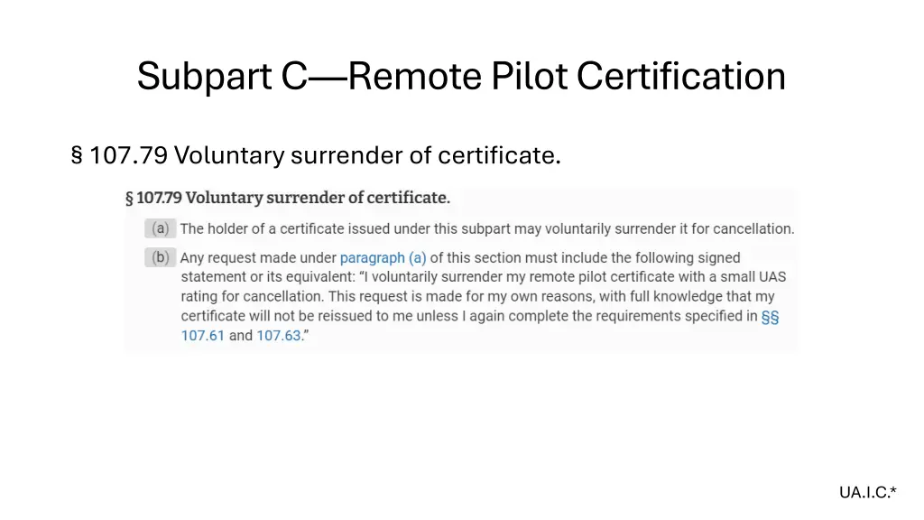 subpart c remote pilot certification 8