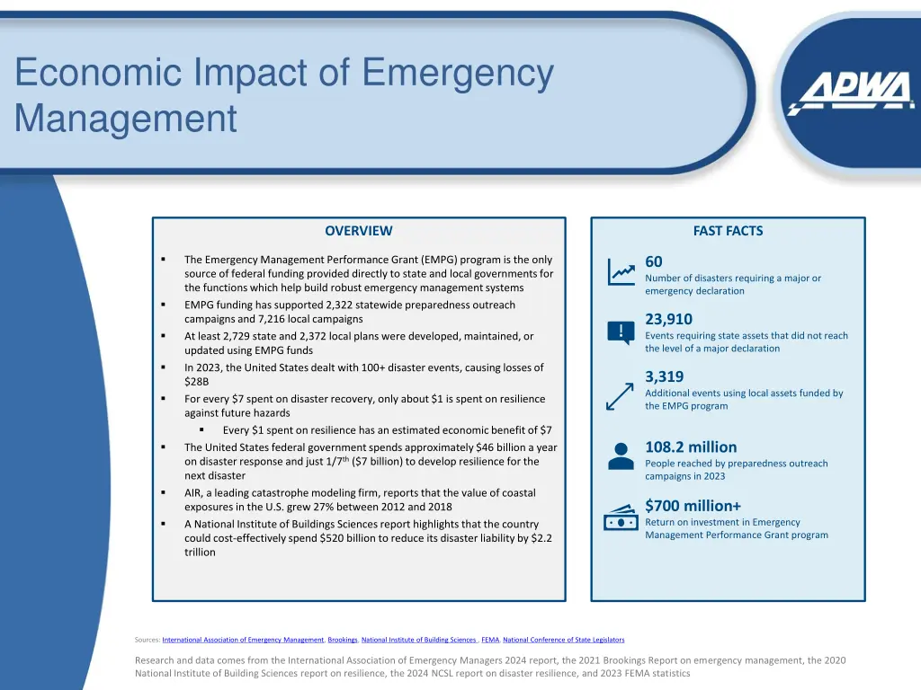 economic impact of emergency management