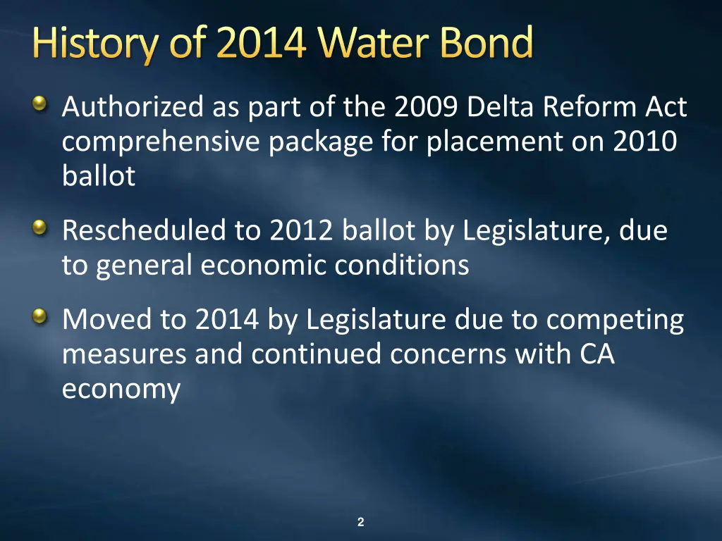 history of 2014 water bond