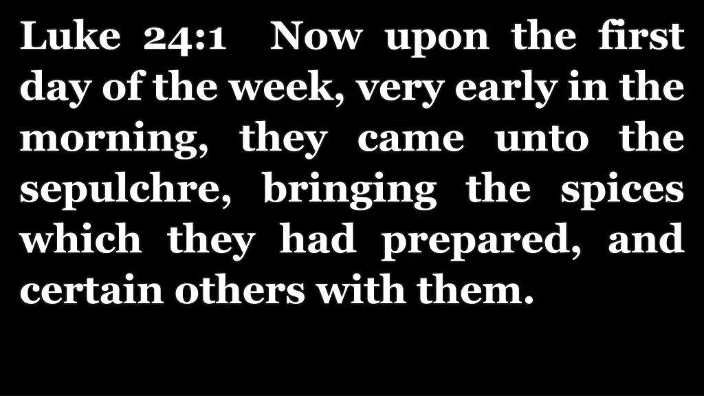luke 24 1 now upon the first day of the week very
