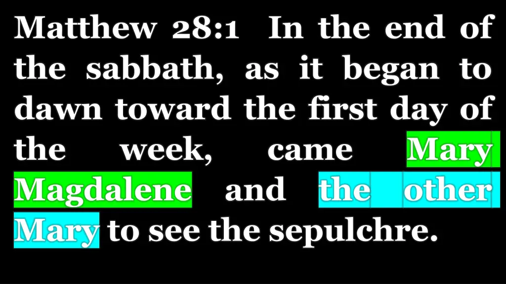 matthew 28 1 in the end of the sabbath 1