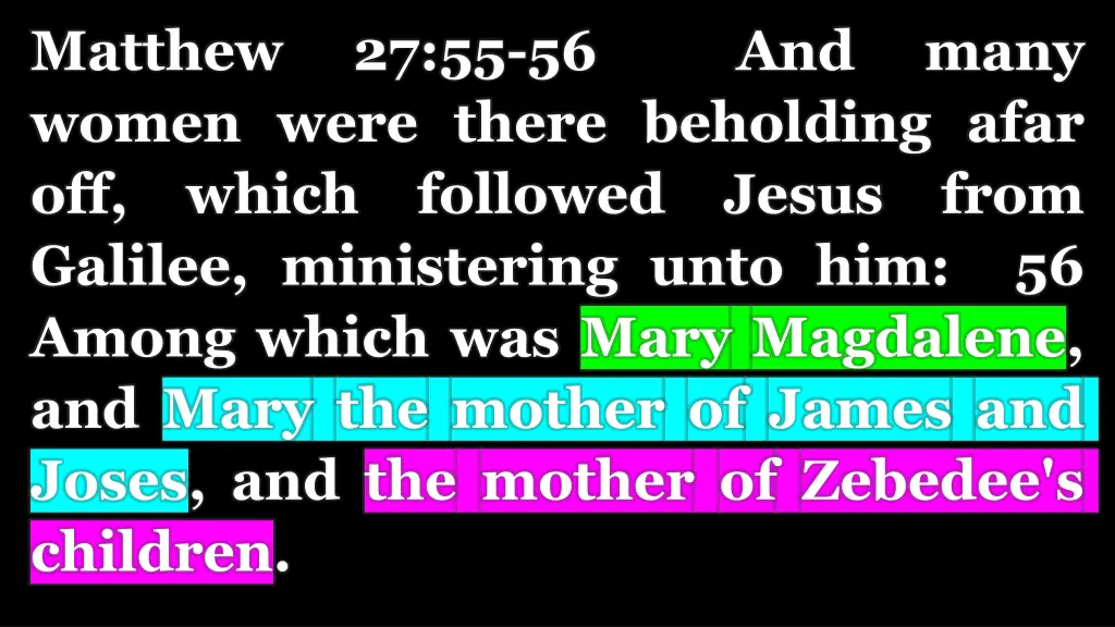 matthew women were there beholding afar off which