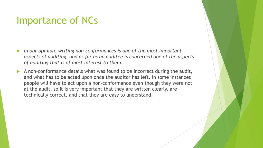 importance of ncs