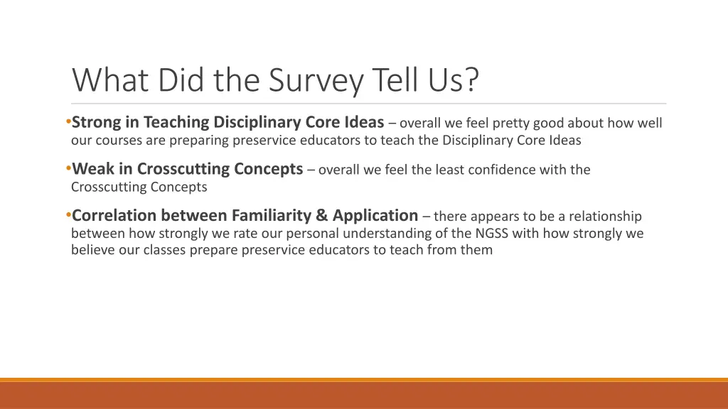 what did the survey tell us