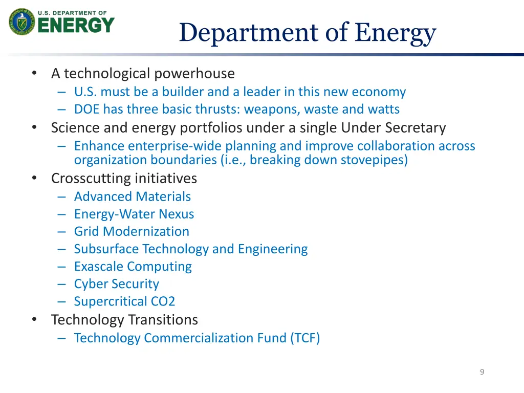 department of energy