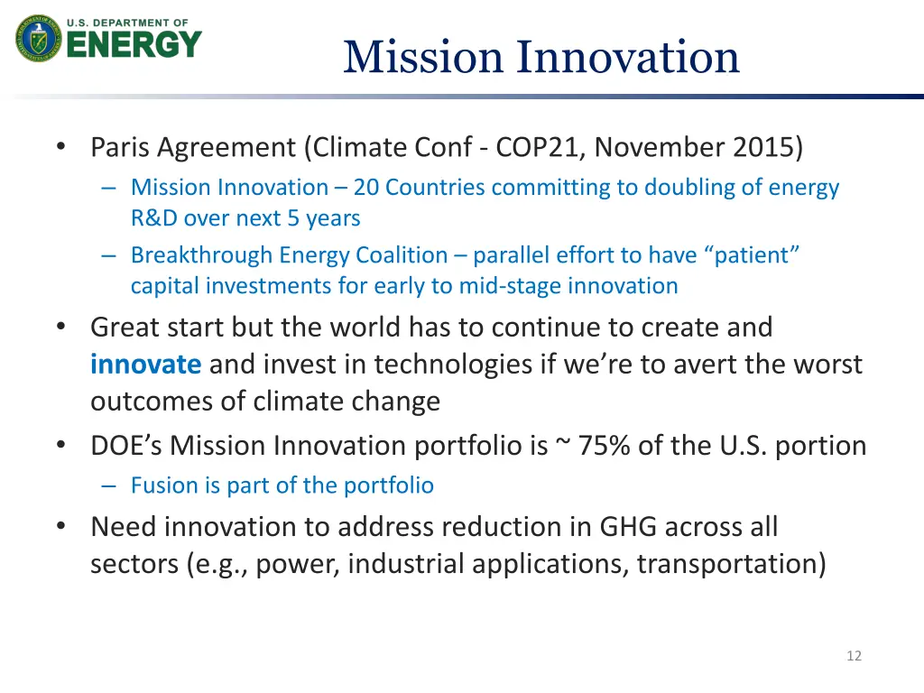 mission innovation