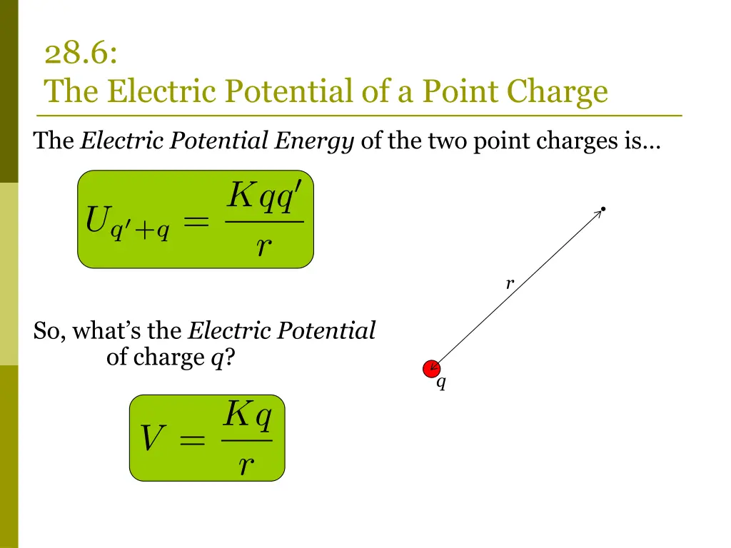 28 6 the electric potential of a point charge 1