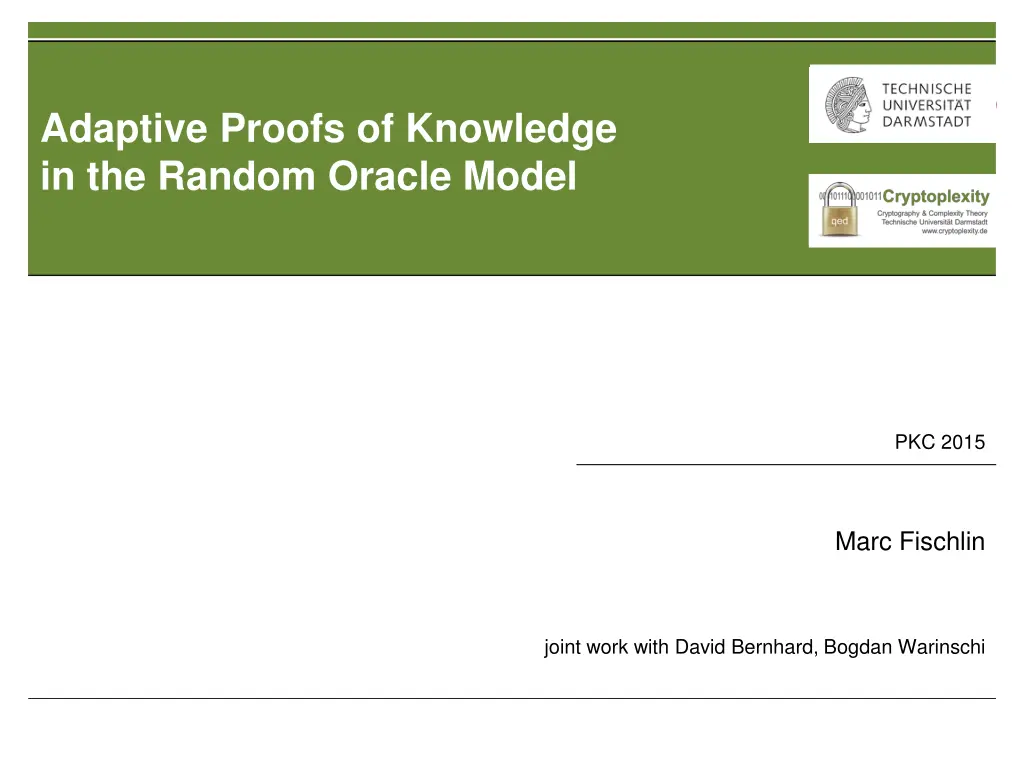 adaptive proofs of knowledge in the random oracle