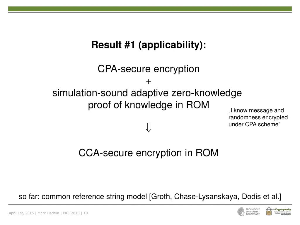 result 1 applicability