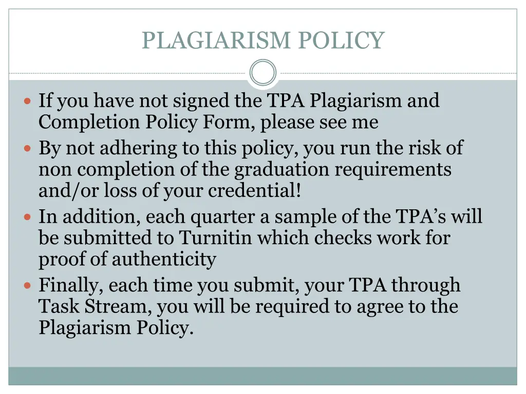 plagiarism policy