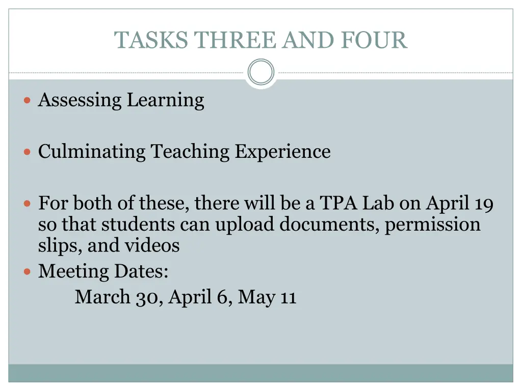 tasks three and four