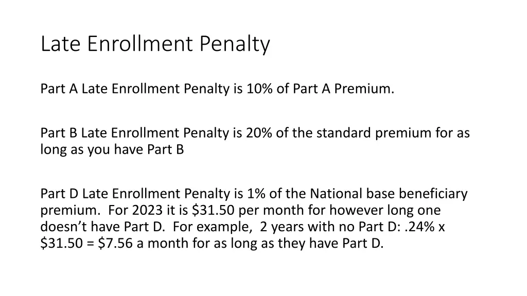 late enrollment penalty