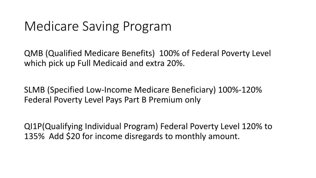 medicare saving program