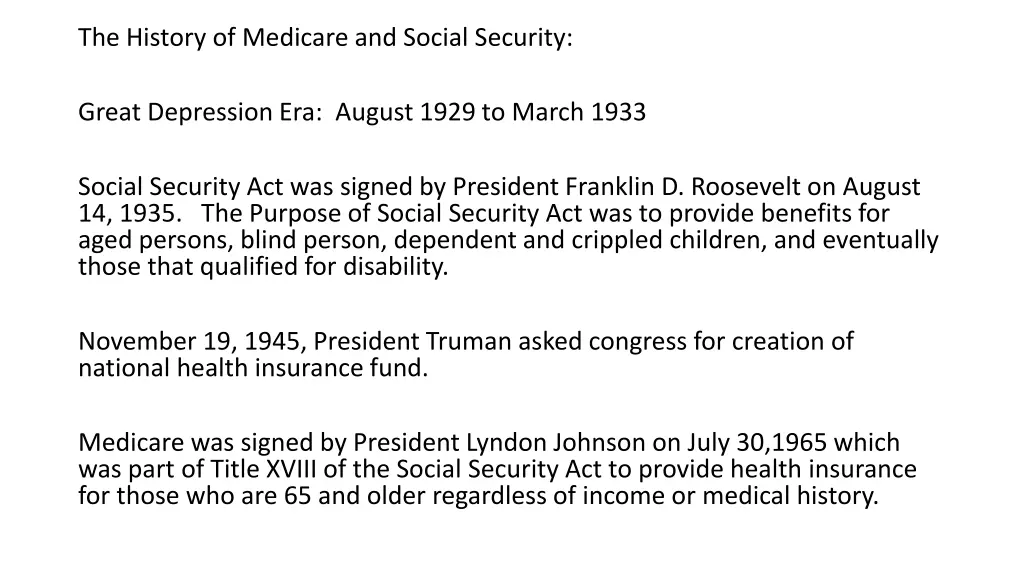 the history of medicare and social security