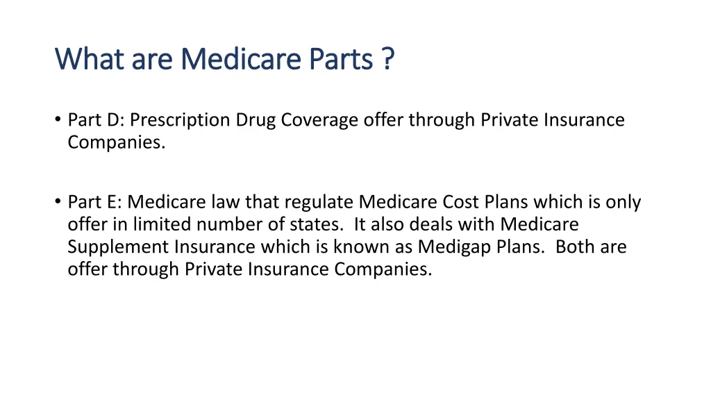 what are medicare parts what are medicare parts 1