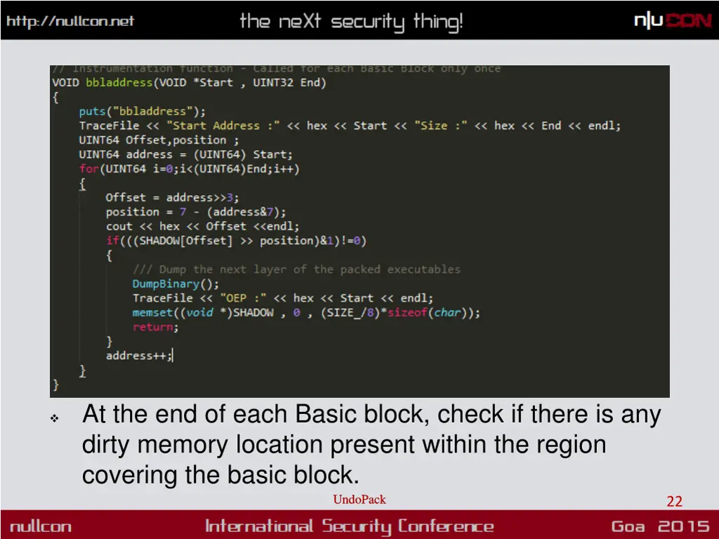 at the end of each basic block check if there