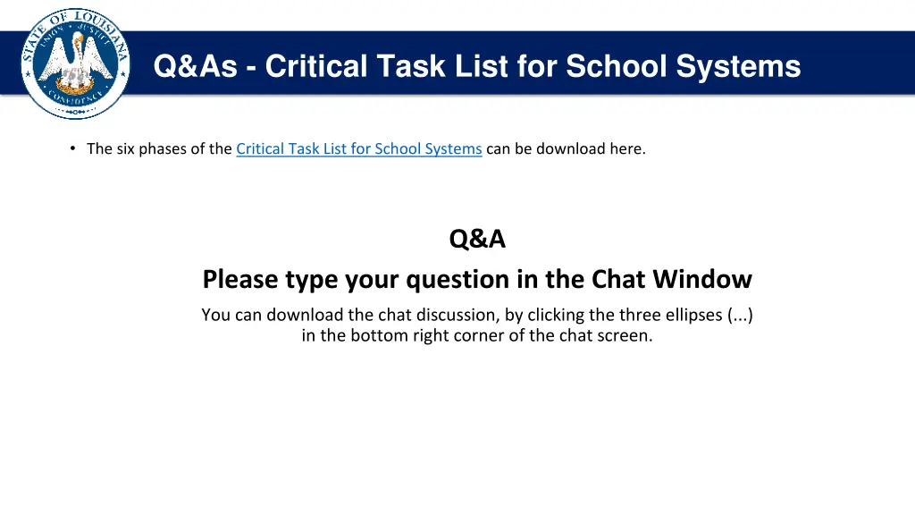q as critical task list for school systems