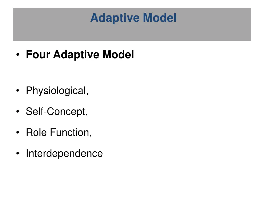 adaptive model