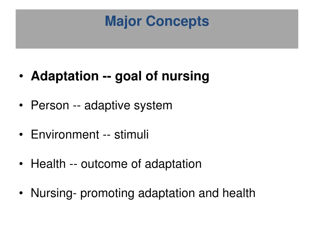 major concepts