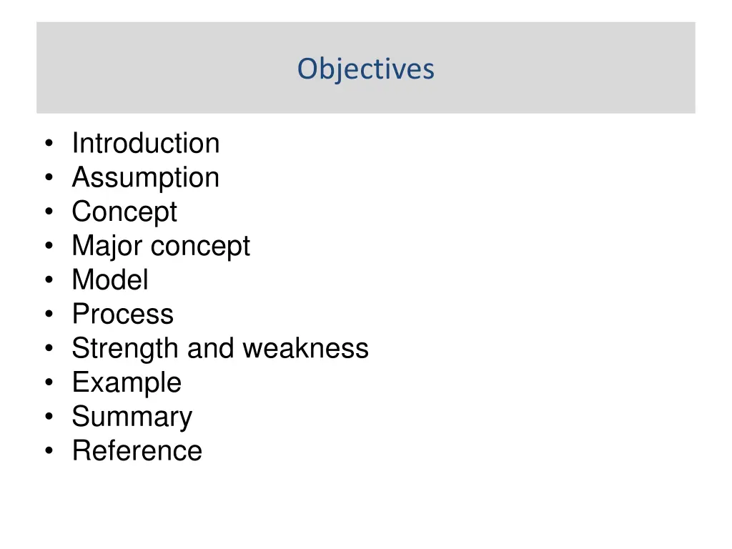objectives