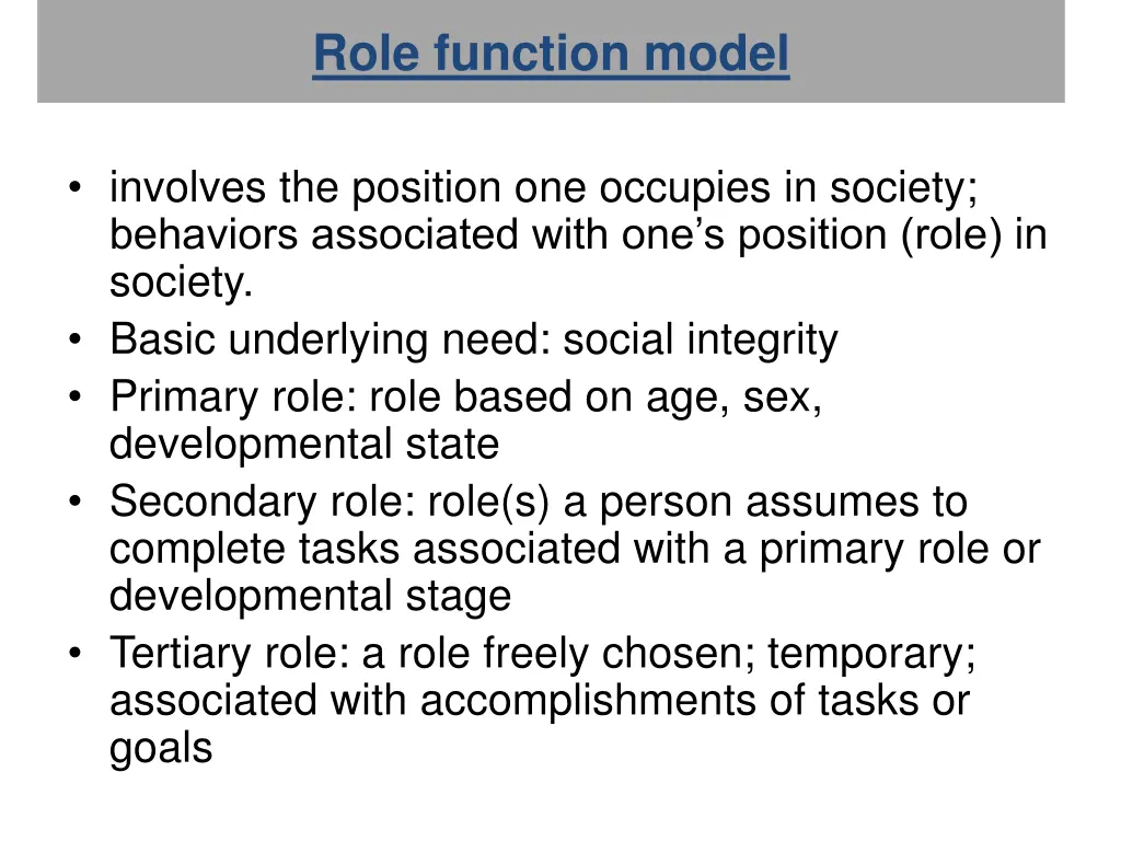 role function model