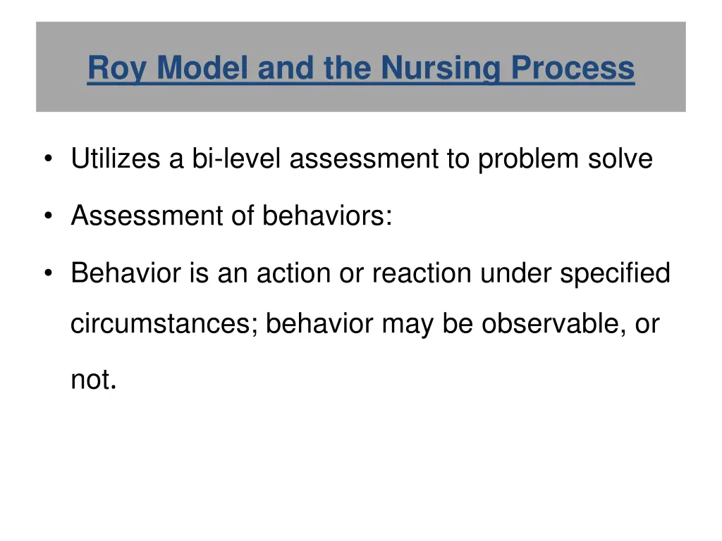 roy model and the nursing process