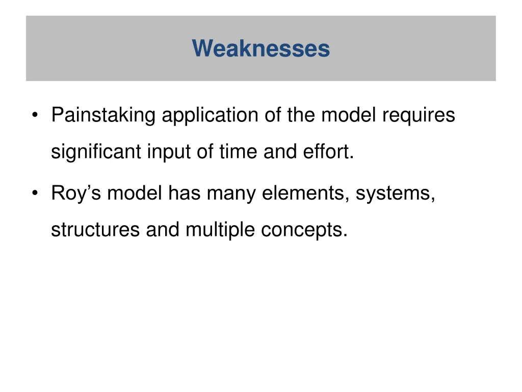 weaknesses
