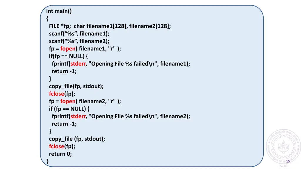 int main file fp char filename1 128 filename2