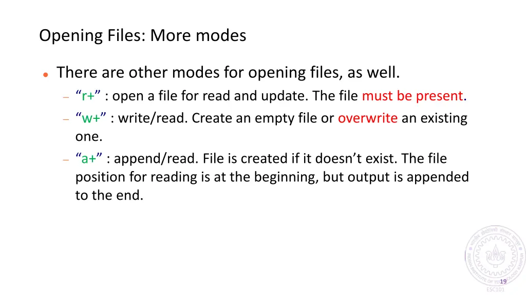 opening files more modes