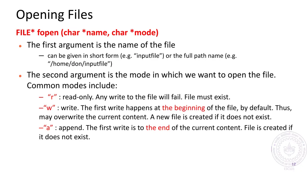 opening files