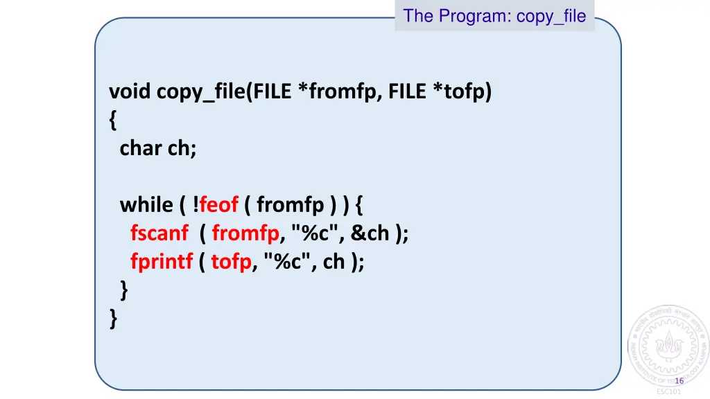 the program copy file