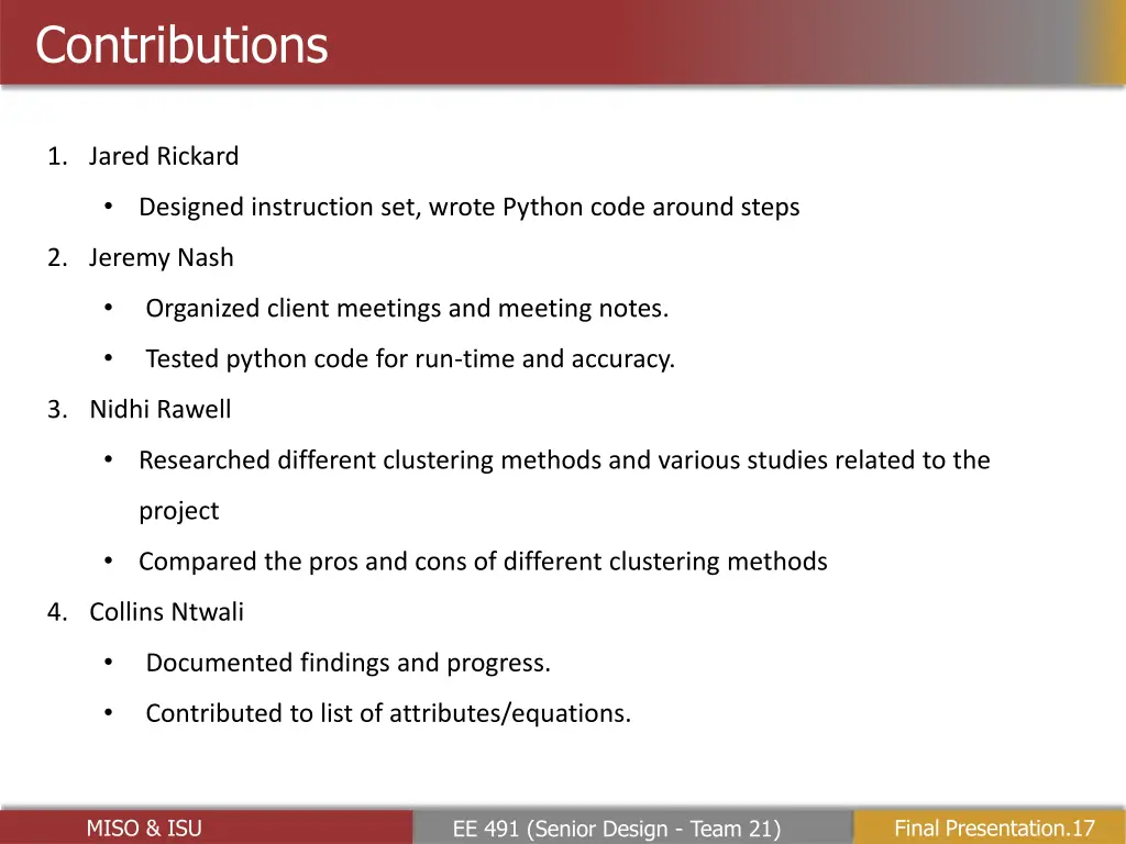 contributions