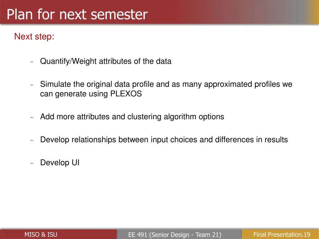 plan for next semester