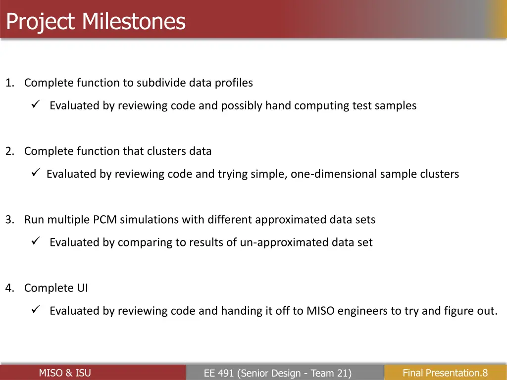 project milestones