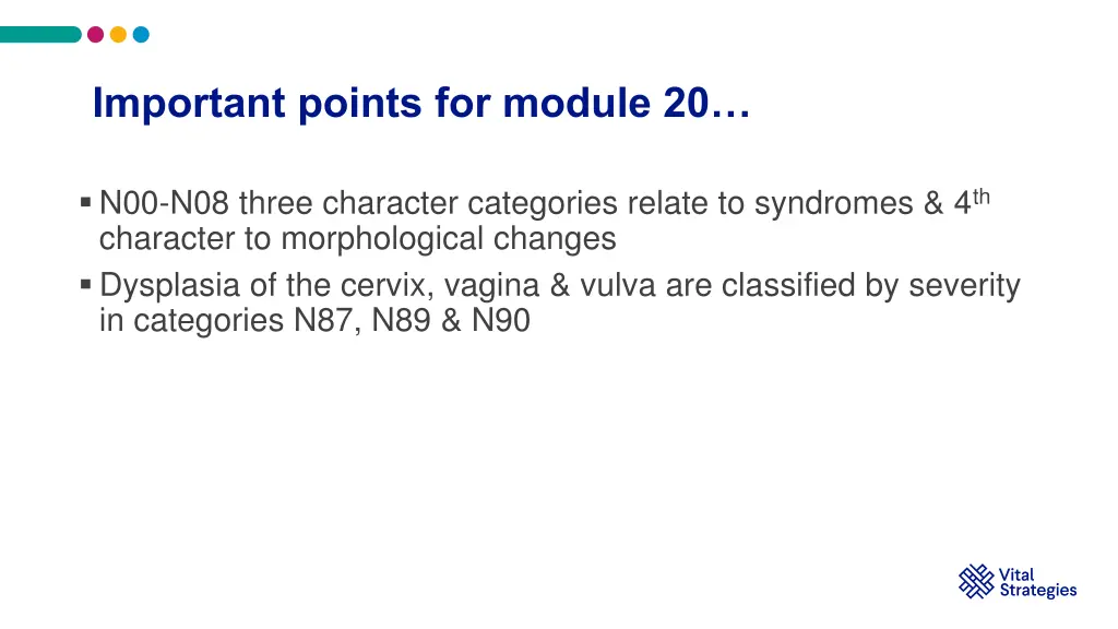 important points for module 20 2