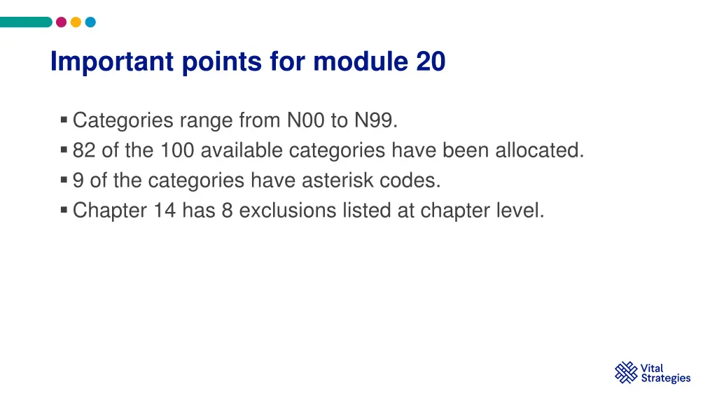 important points for module 20