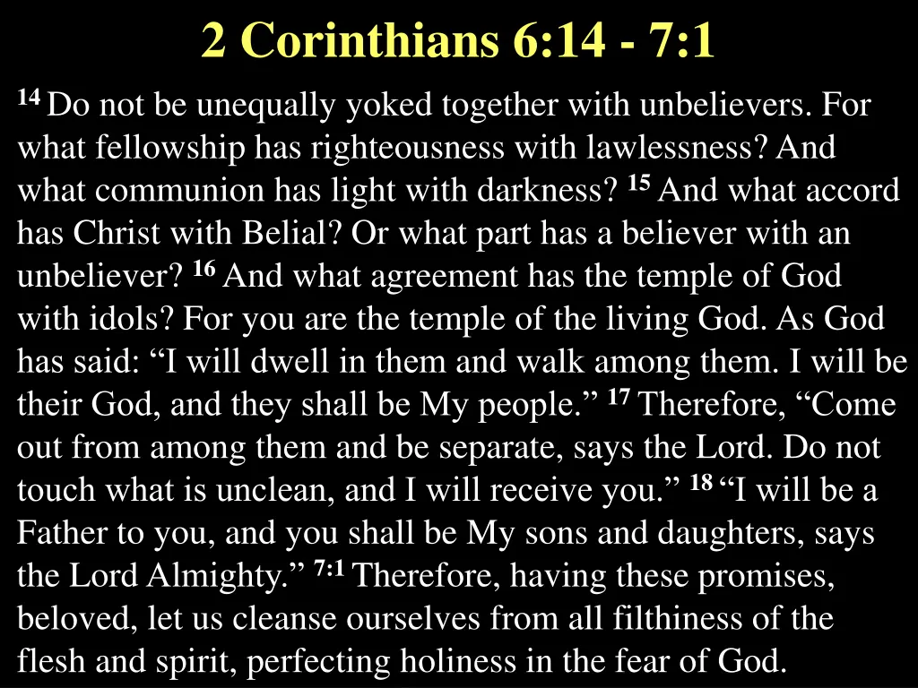 2 corinthians 6 14 7 1