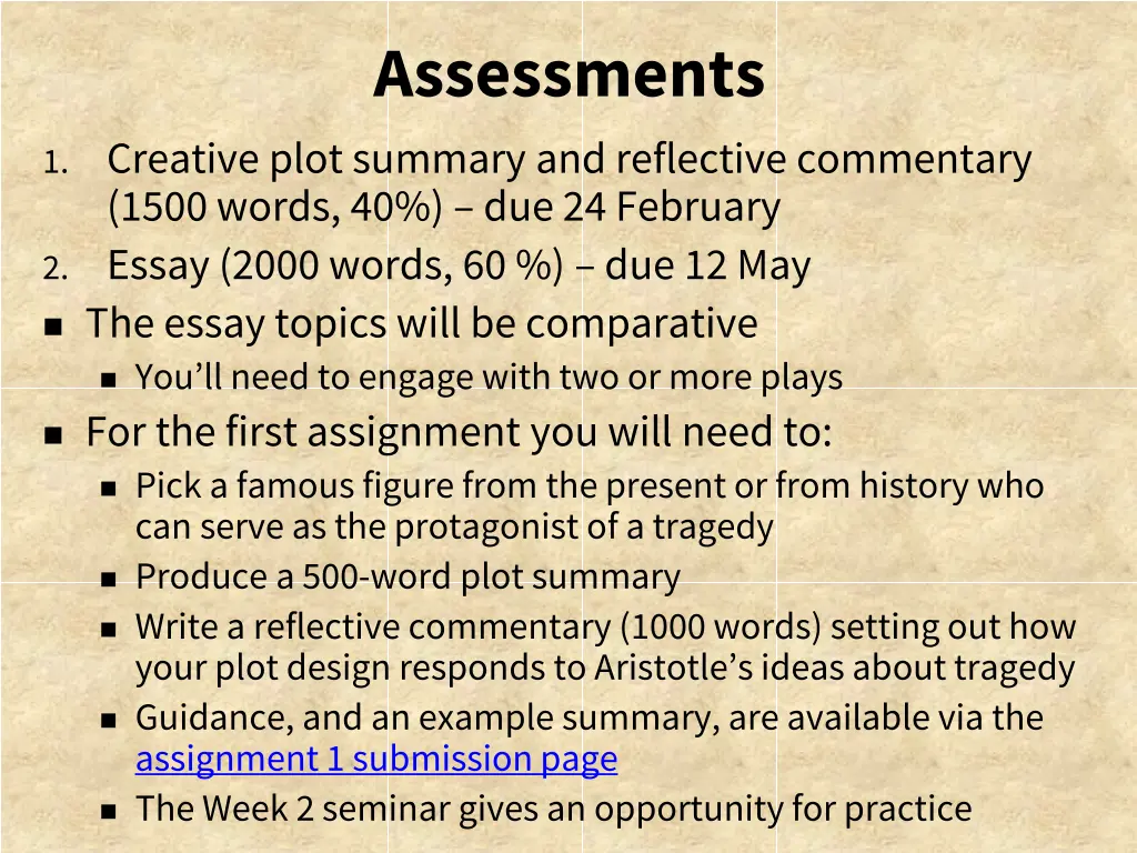 assessments