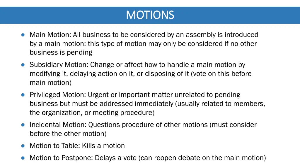 motions motions