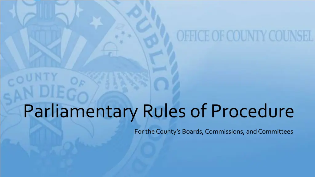 parliamentary rules of procedure