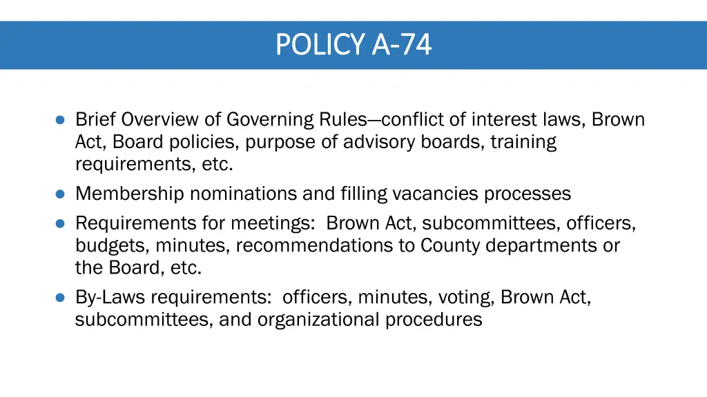policy a policy a 74