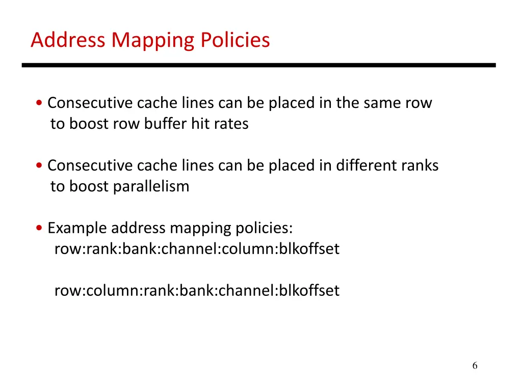 address mapping policies