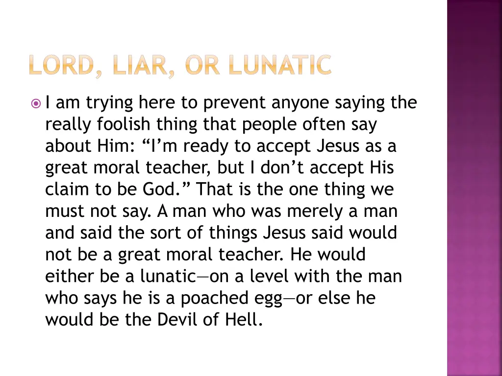 lord liar or lunatic