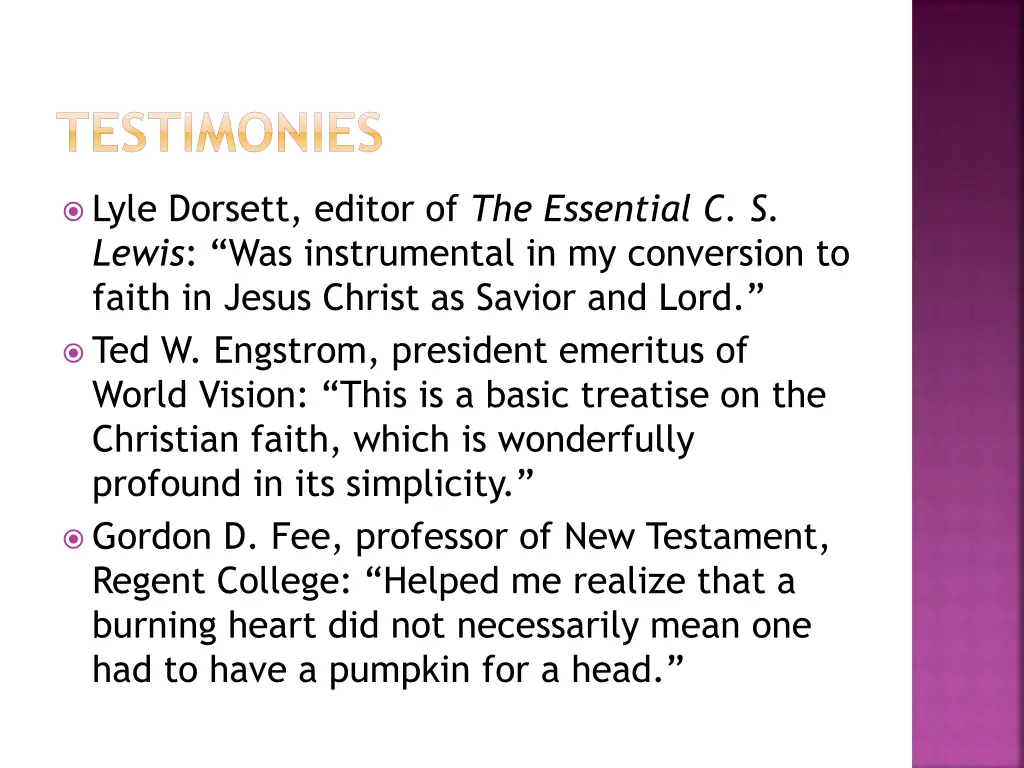 testimonies 1