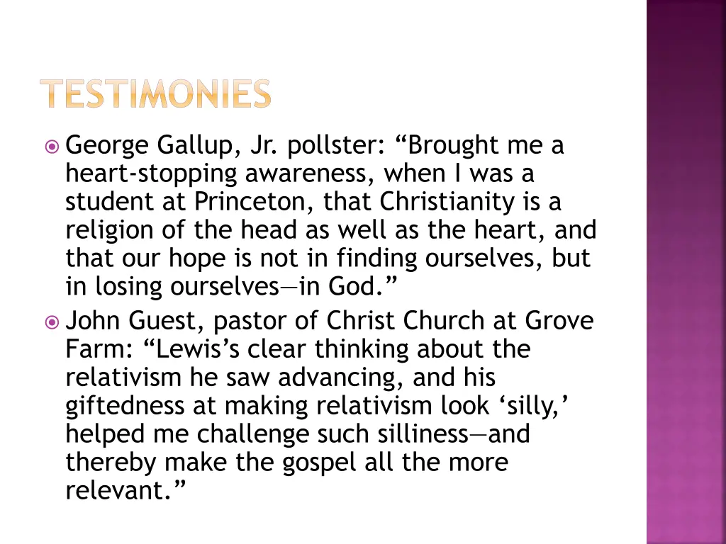 testimonies 2
