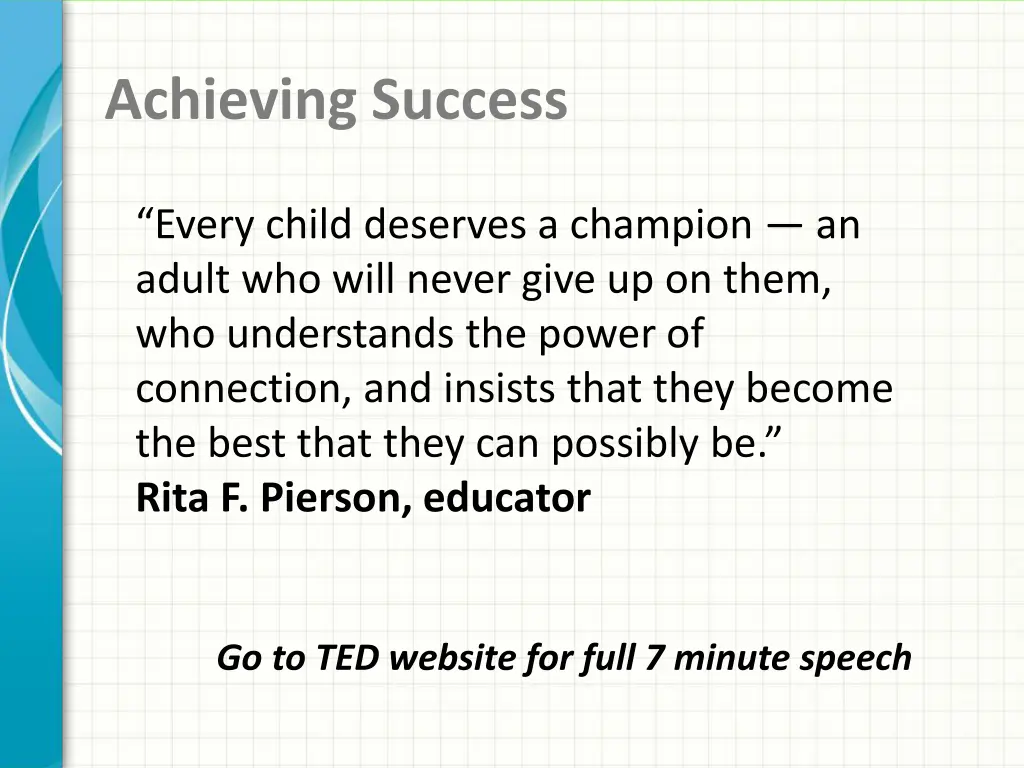 achieving success
